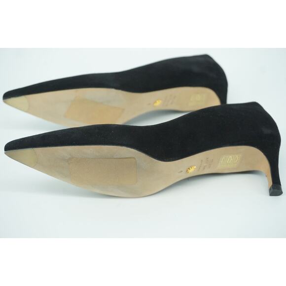 Stuart Weitzman Anny 75MM Black Suede Pointy Toe Pumps Size 6 AA Narrow $398 - Picture 5 of 11